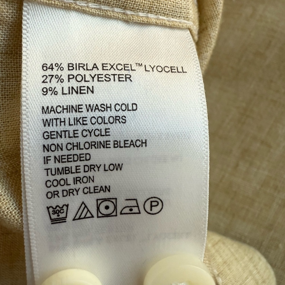Tommy Bahama Tan Lyocell Linen Blend Resort Shirt | Men’s XL - Picture 8 of 9